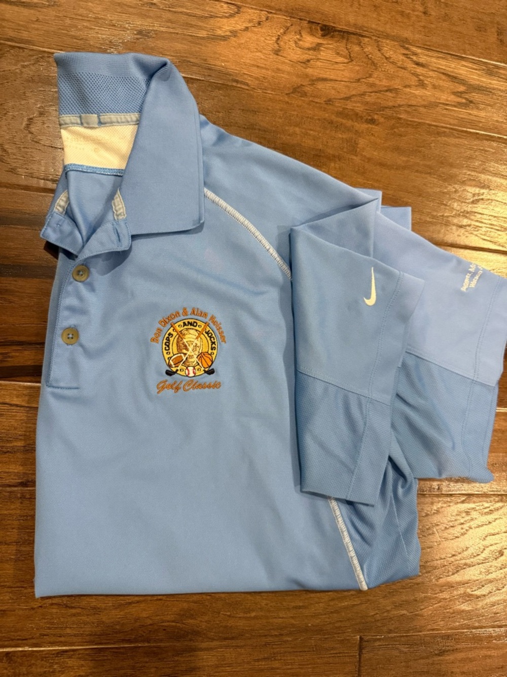 Nike Commemorative Light Blue Golf Polo with Charity Event Crest XL